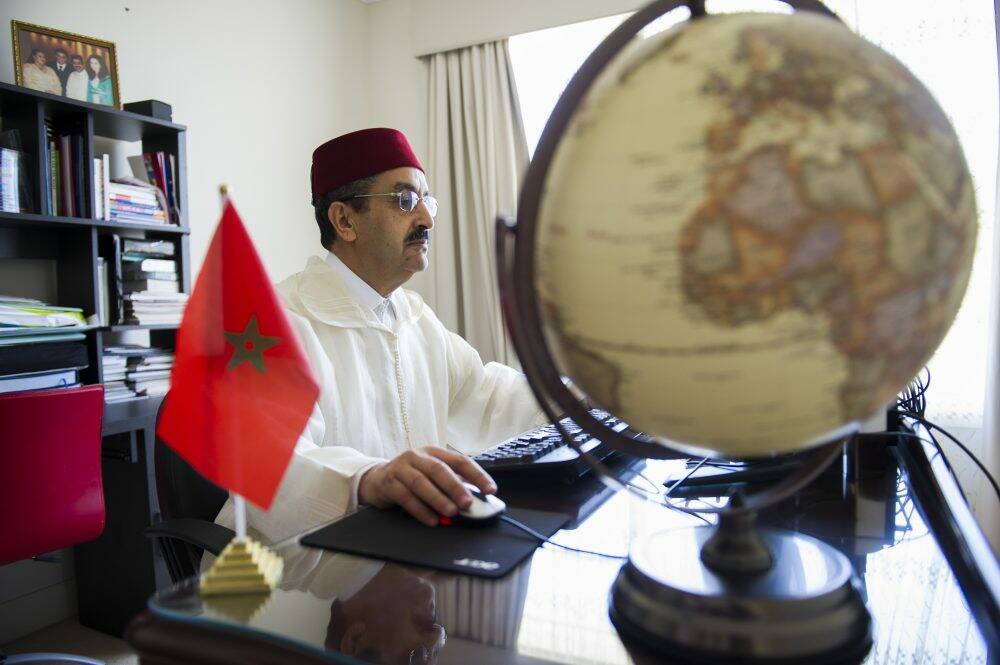 Moroccan ambassador, Mohamed Mael-Ainin, in his office at the country's official residence in O'Malley. Photo: Rohan Thomson