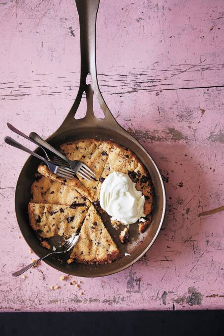 Choc-Chip Skillet Cookie, from Simplicious Flow by Sarah Wilson. 
 Photo: Rob Palmer