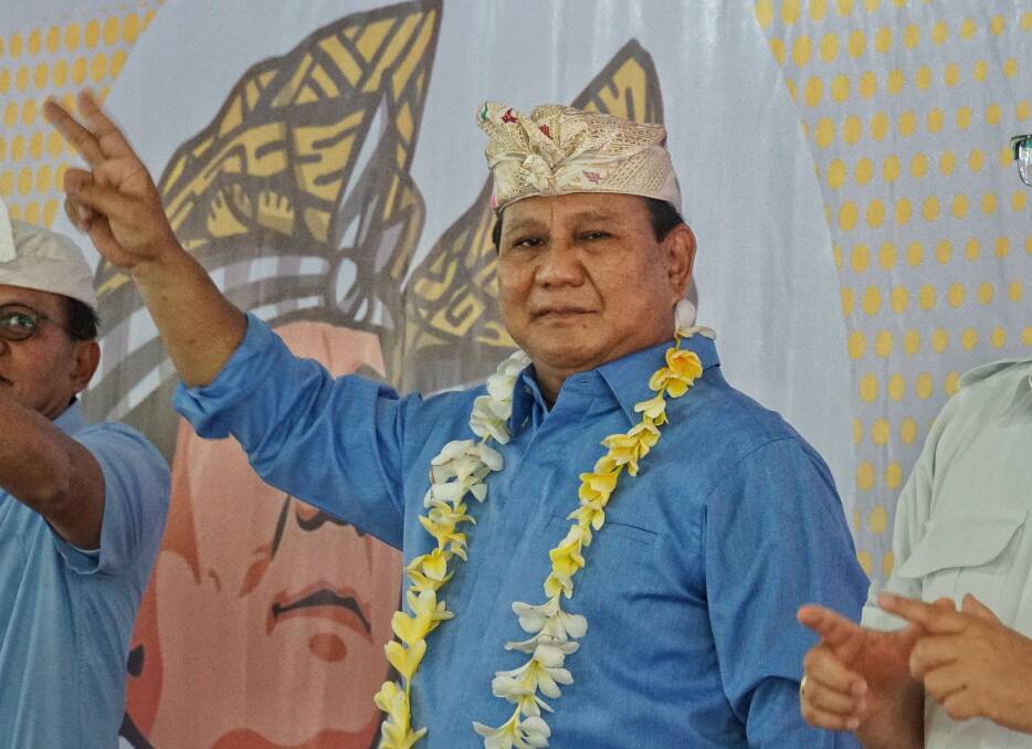 Indonesian presidential Prabowo Subianto. Photo: James Massola