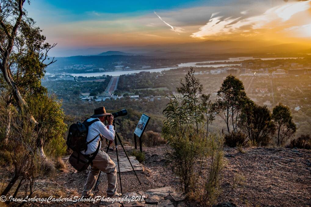 According to photography teacher Irene Lorbergs, Mount Ainslie is a perfect spot for taking sunset photos. Photo: Irene Lorbergs