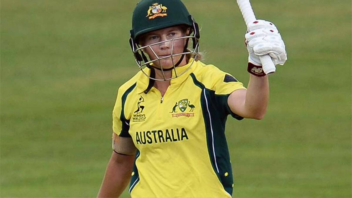 Being managed: Despite carrying a troublesome shoulder injury Australia's captain Meg Lanning scored 152 not out against Sri Lanka and 48 against New Zealand. Photo: Supplied