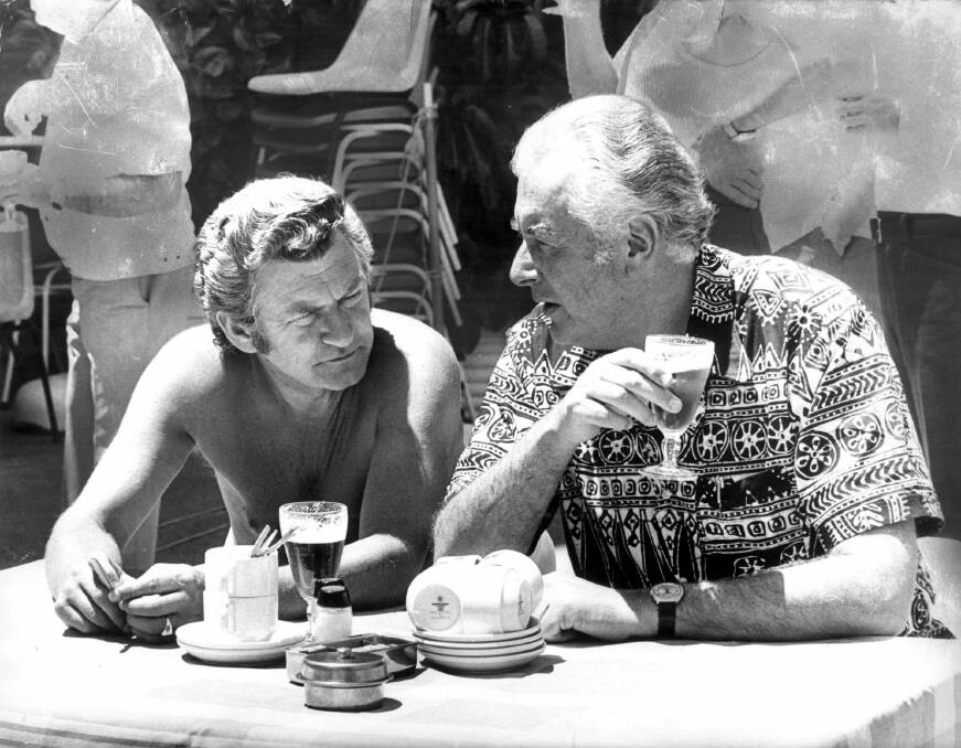 Bob Hawke with Whitlam in 1975. Hawke was a more consultative prime minister, particularly in cabinet. Photo: Russell McPhedran.