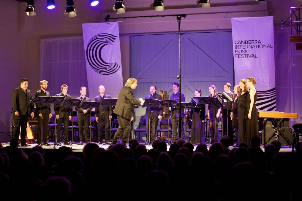<i>Why do the Nations</i>, The Song Company and Luminescence Chamber Singers, conducted by Antony Pitts. Photo: William Hall
