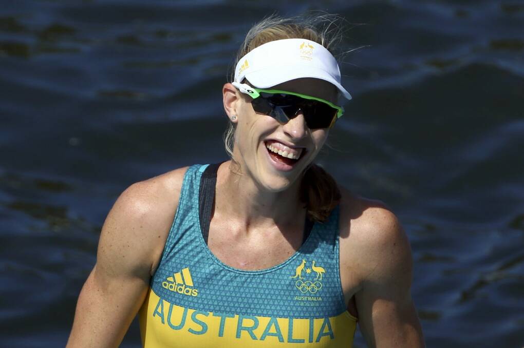 Kim Brennan's gold medal win in the single sculls is the first for Australia in eight years. Photo: AP