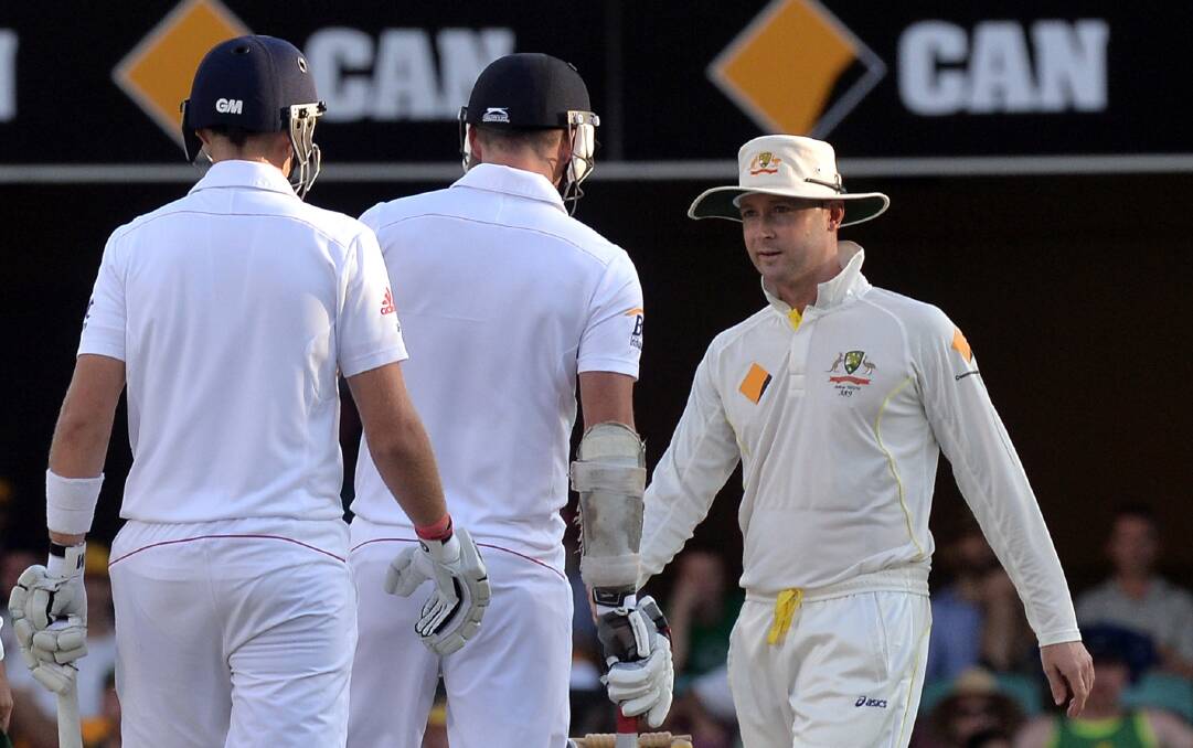 Breaking news: Michael Clarke's now famous sledge to Jimmy Anderson. Photo: PA