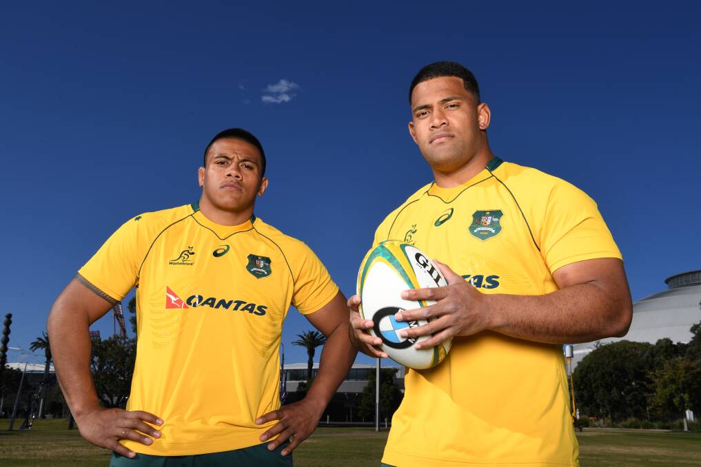 Brumbies props Allan Alaalatoa, left, and Scott Sio will be aiming for World Cup selection. Photo: Louise Kennerley