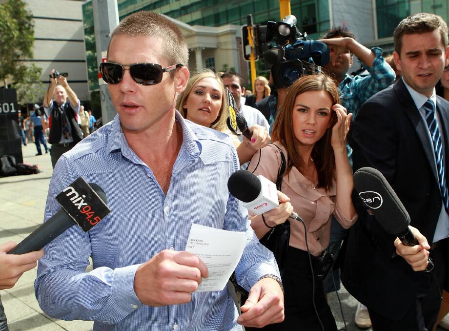 Ben Cousins after a court appearance in 2012.  Photo: Paul Kane