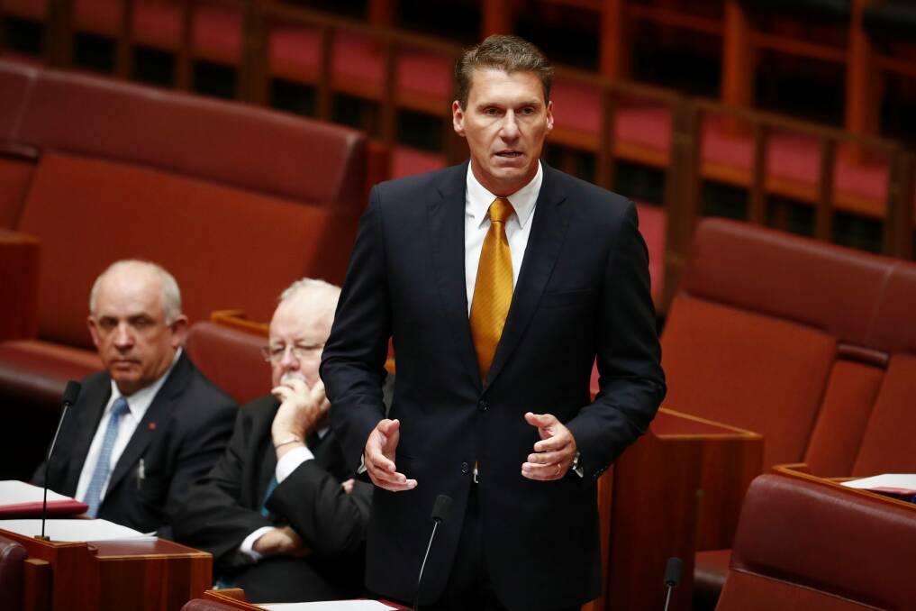 Cory Bernardi announces his resignation from the Liberal Party, saying politicians are "expedient, self-serving and short term" in their approach. Photo: Alex Ellinghausen