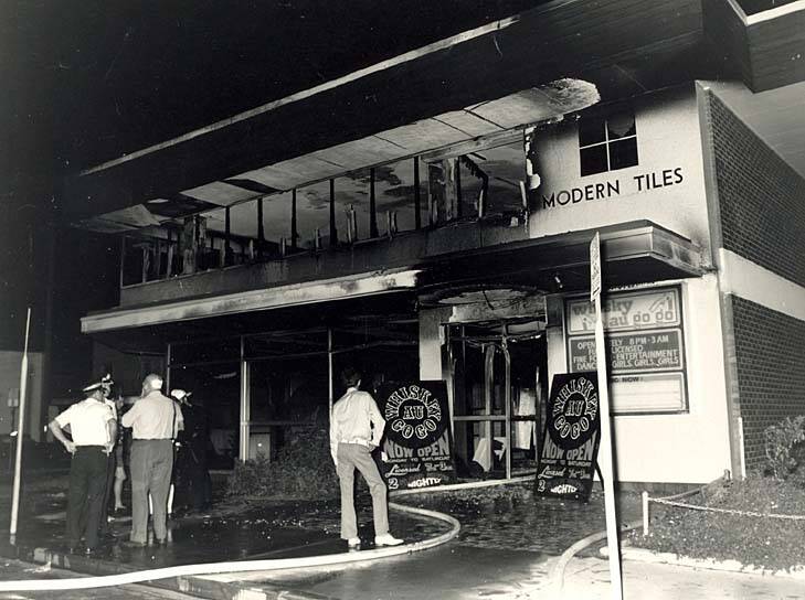 The Whiskey Au Go Go nightclub in Fortitude Valley was firebombed in March 1973, killing 15 people. Photo: Courtesy of the Queensland Police