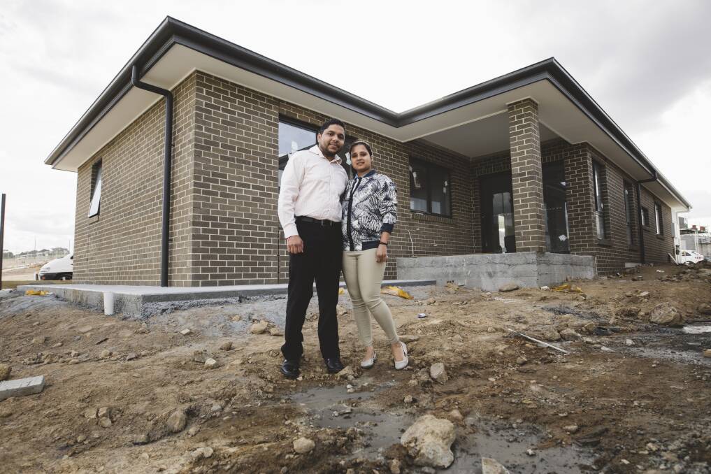 First home-buyers Varun Vashisht and Deepali Shukla hope to move in to their new home in Taylor by the end of May. Photo: Jamila Toderas