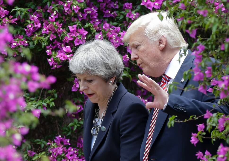 Unrealistic agendas: British Prime Minister Theresa May and US President Donald Trump. Photo: Luca Bruno