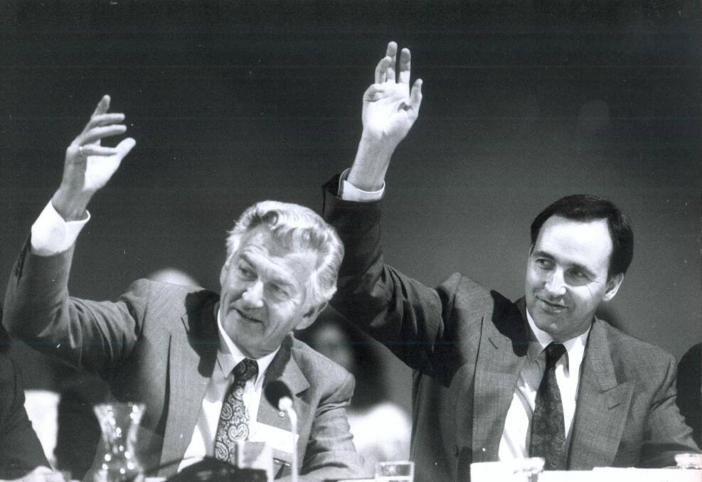 Hawke with his successor, Paul Keating, who built very close relationships with his key public service advisers.