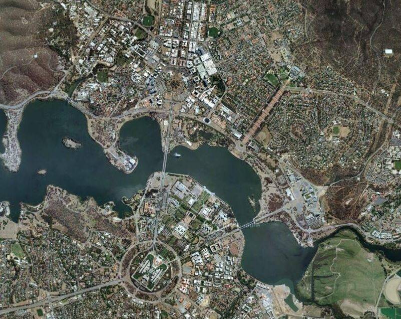  Aerial shot of Canberra, Lake Burley Griffin.  Photo: Supplied