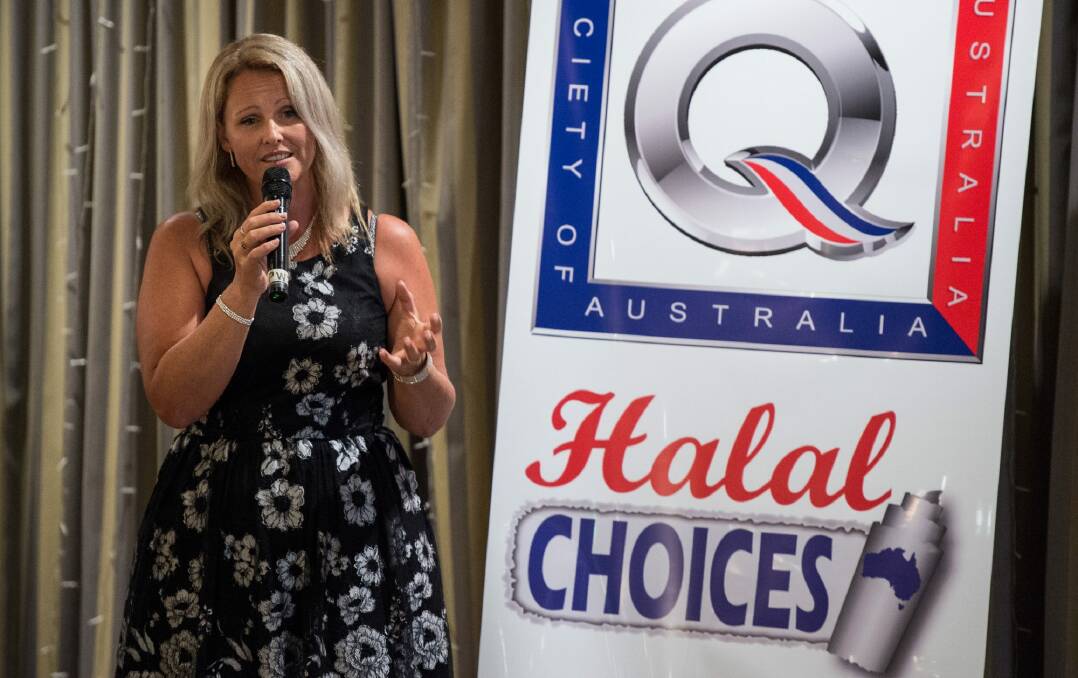 Kirralie Smith speaks at a Q Society fundraiser for her legal battle on February 9 in Sydney.  Photo: Wolter Peeters