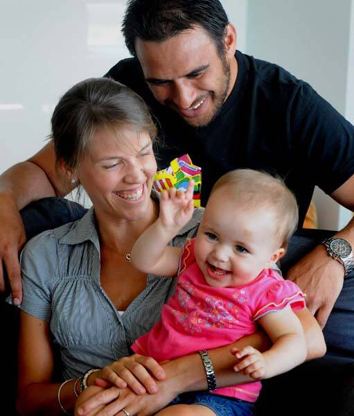 Huia Edmonds with his wife Annika and daughter Mieka. Photo: Richard Briggs