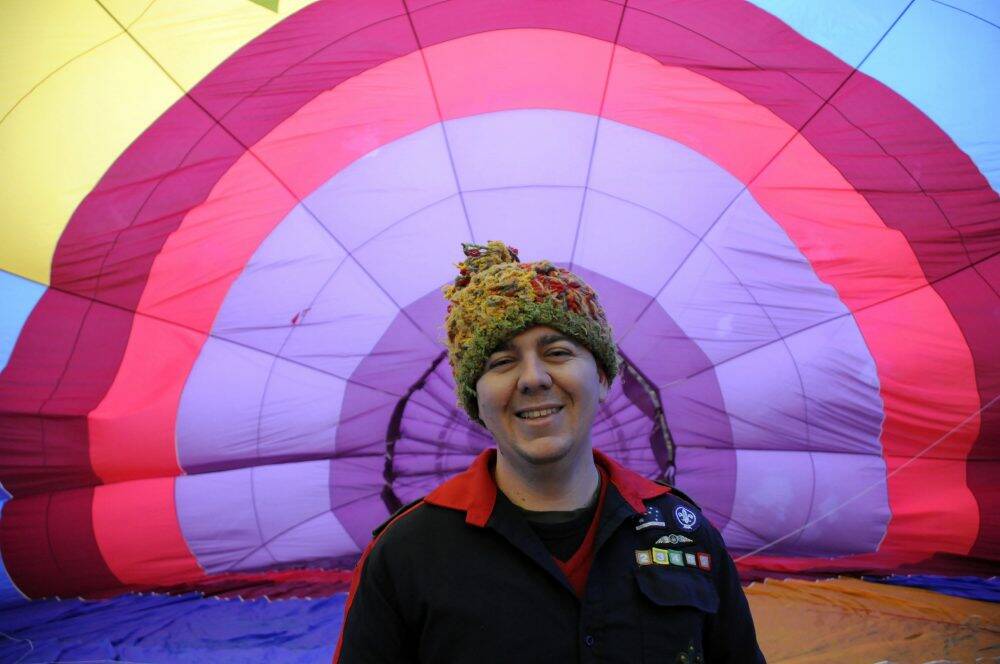 Canberra's James Ansell is the first person to receive a hot air balloon pilot license through an inaugural Scouts ACT initiative. Photo: Emma Kelly