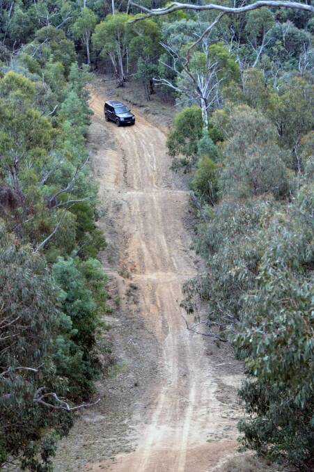 Negotiating the steep slope (and 198 roll overs) down towards the Snowy River.  Photo: Tim the Yowie Man
