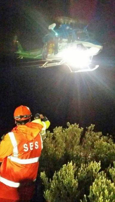 A helicopter on the scene. Photo: Woden SES