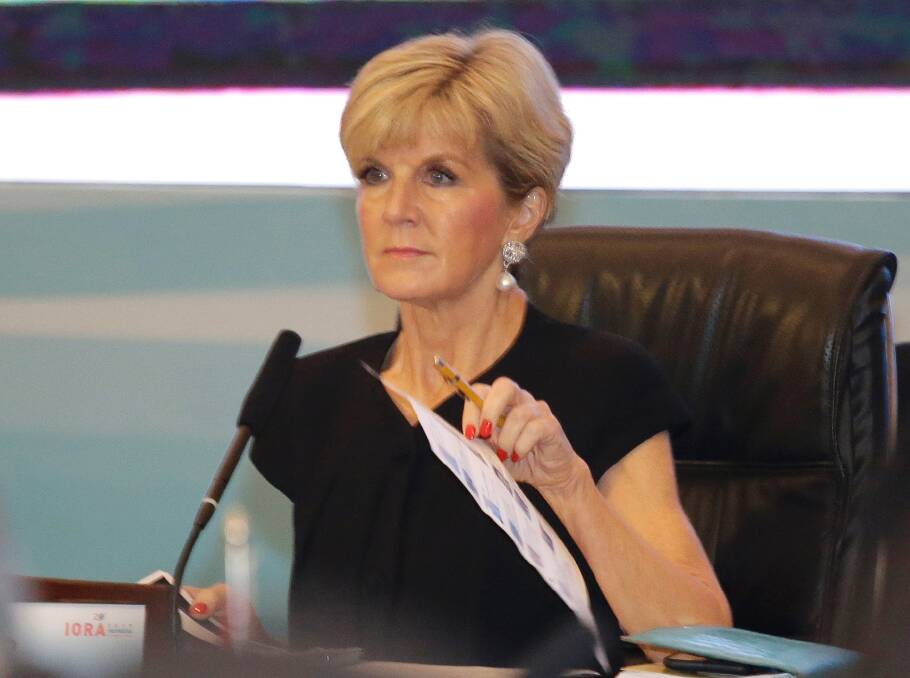Australian Foreign Minister Julie Bishop wants the United States to be more deeply involved in the region. Photo: Tatan Syuflana