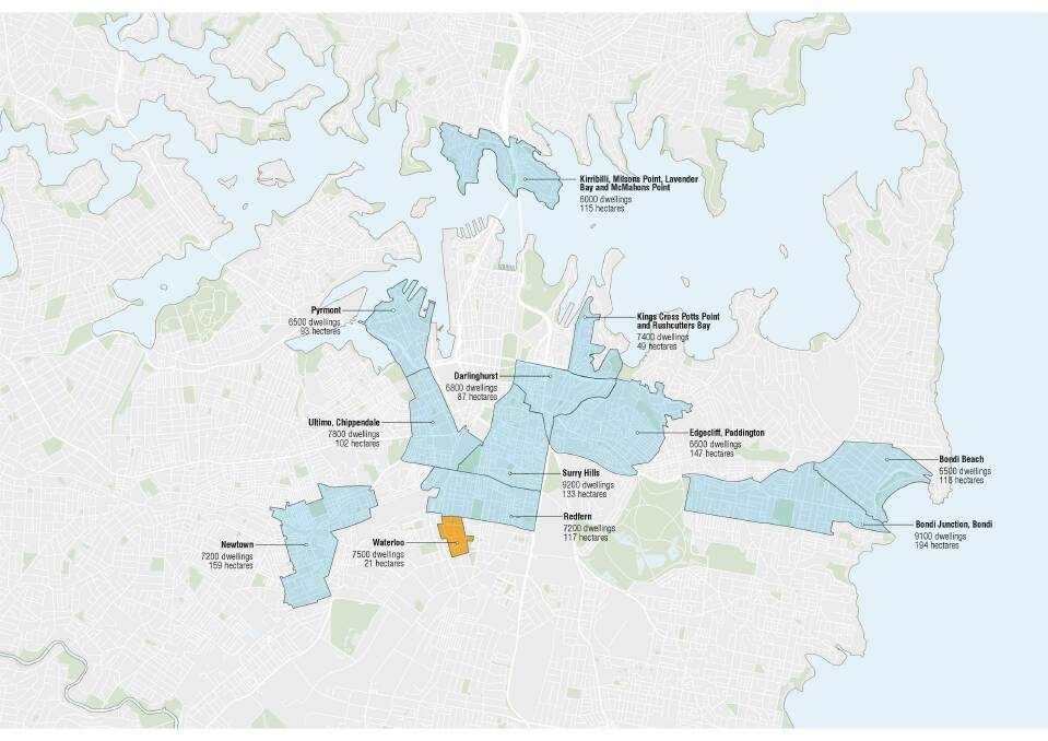 Plans for 7500 apartments in part of Waterloo will mean the site has roughly the same number of dwellings as Newtown or Redfern. Photo: City of Sydney
