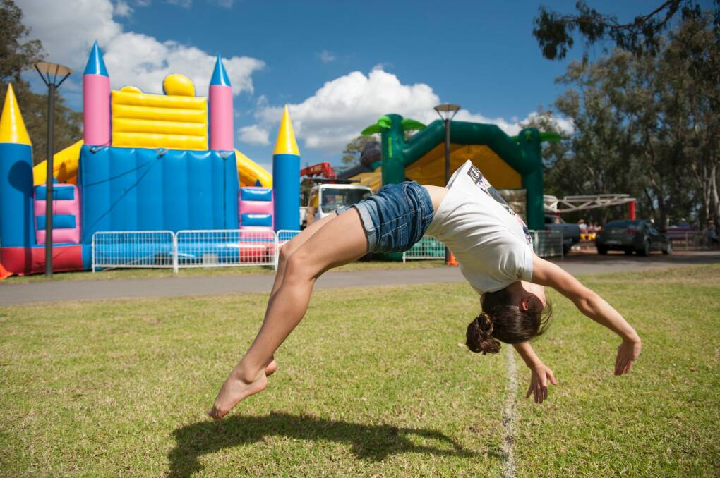Seven-year-old Chantel Edmond from Kambah showed some gymnastic skill. Photo: Sitthixay Ditthavong