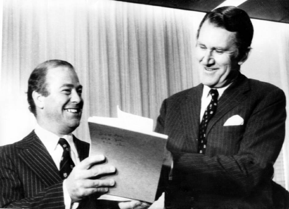 Malcolm Fraser, right, and his treasurer Phil Lynch. A demanding workaholic, Fraser continued Whitlam's trend of centralising power.