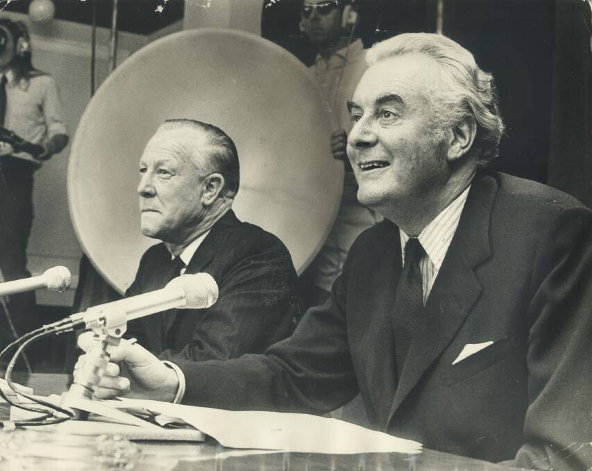 Gough Whitlam, right, after he was sworn in to office in 1972. He moved quickly to centralise power in his office and department.