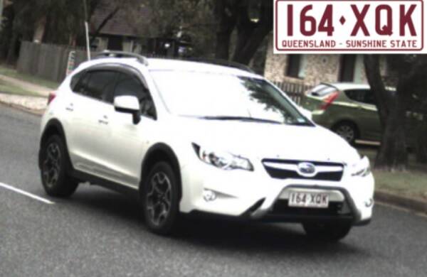 The body was found inside this white Subaru SUV in Gladstone on Wednesday. Photo: Queensland Police Service