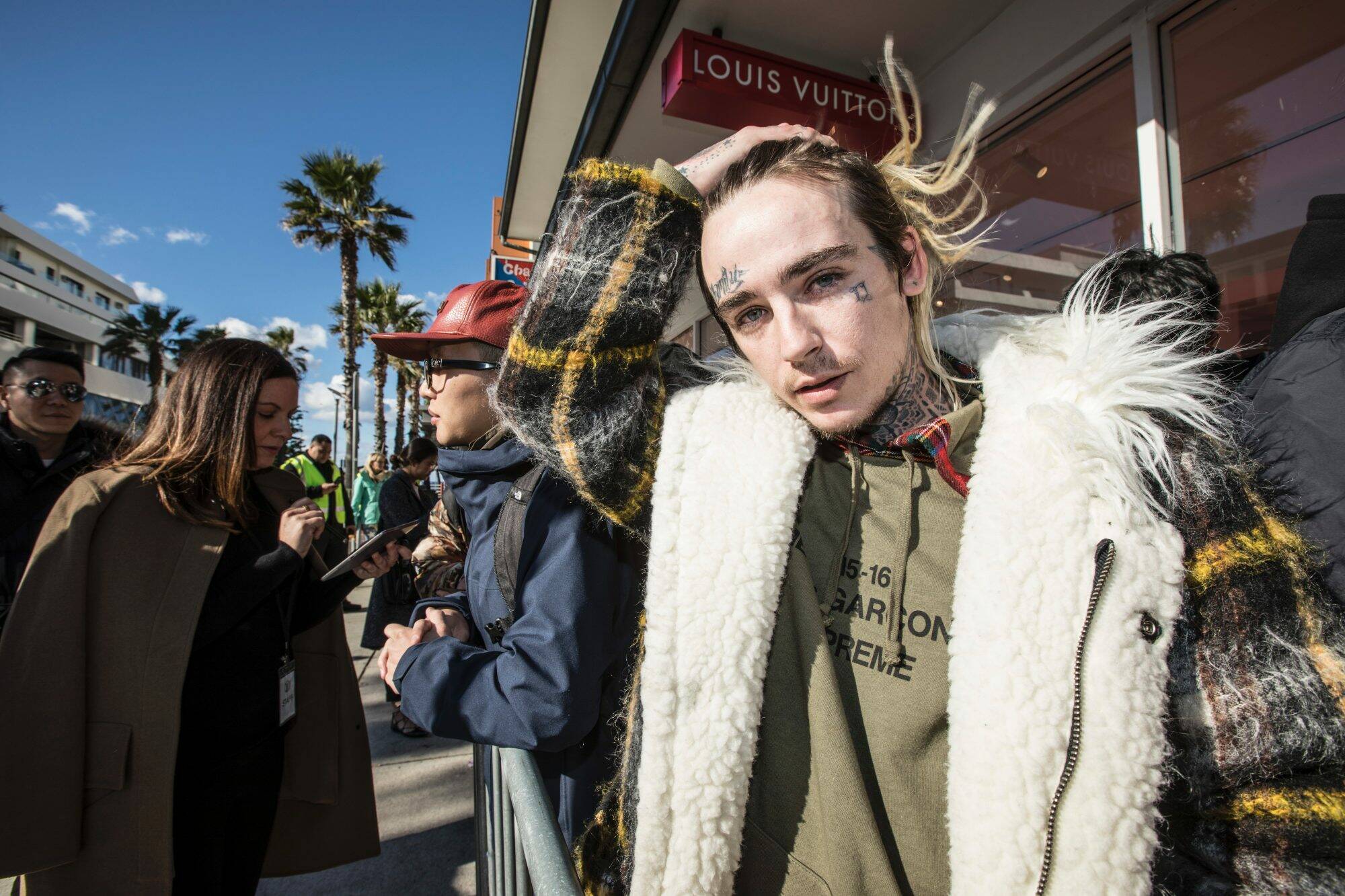 Die hard fans camp overnight for Louis Vuitton Supreme