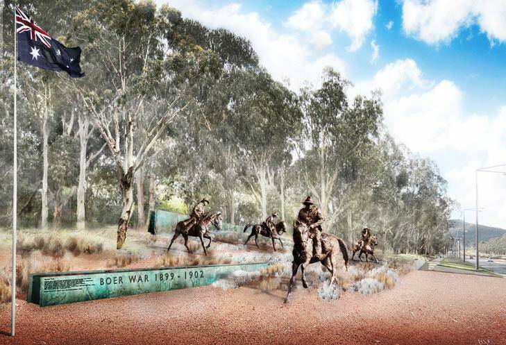 An artist's impression of the proposed Boer War Memorial on Anzac Parade. Photo: Supplied