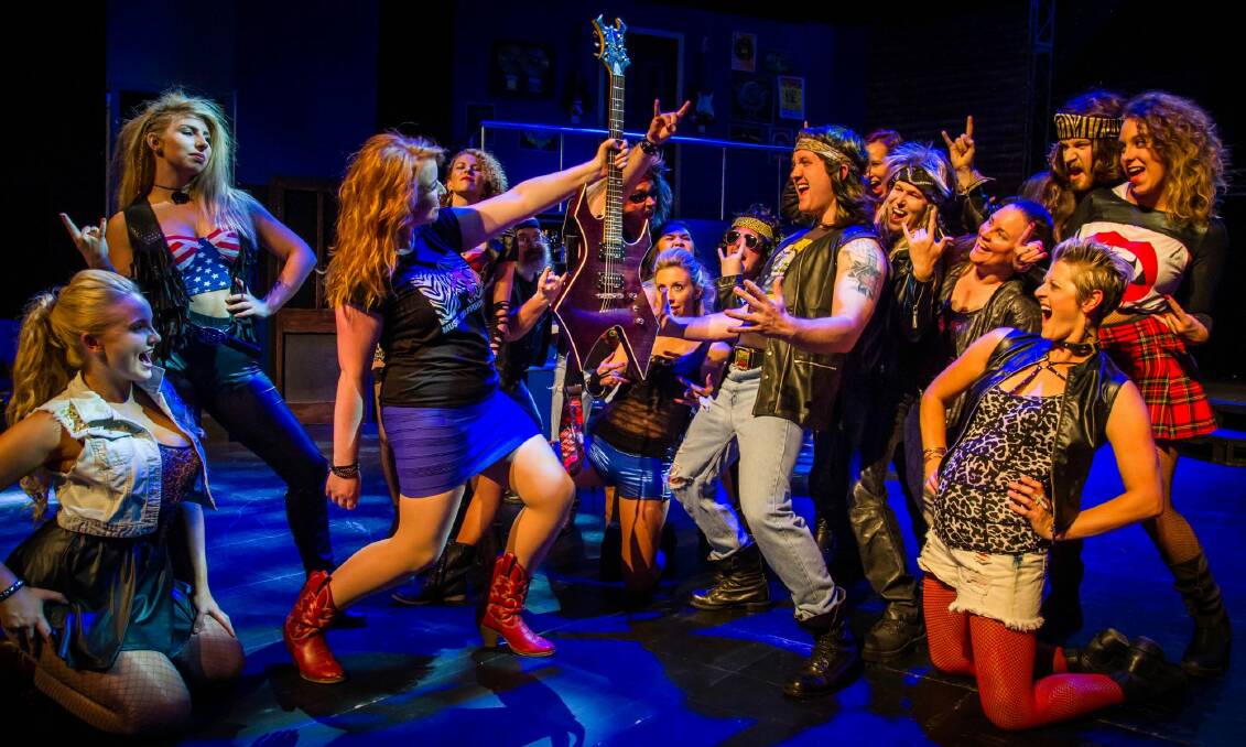 The Rock of Ages crew join in for a musical number. Photo: Pat Gallagher