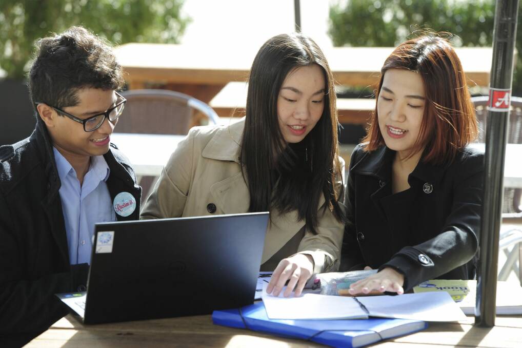 Canberra will be home to more than 9000 international students this year, but a limited job market is a factor in a below average migrant population. Photo: Graham Tidy