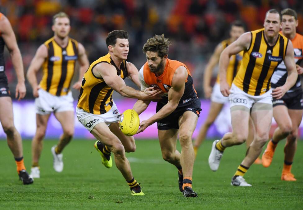 Callan Ward and the Giants will meet Hawthorn in Canberra. Photo: David Moir
