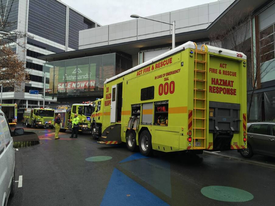 ACT Fire and Rescue on the scene of a Kitchen Fire at the Canberra Centre Photo: Tom McIllroy