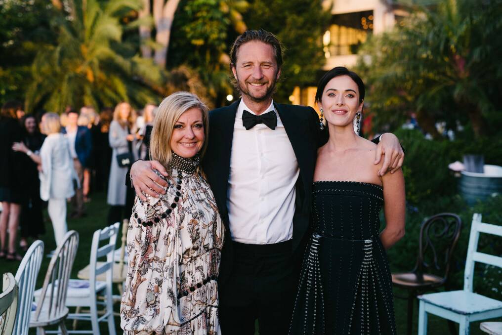 Catherine Oates Smith, Justin Hemmes and Kate Fowler at Bazaar in Bloom, Vaucluse.  Photo: Simon Willis