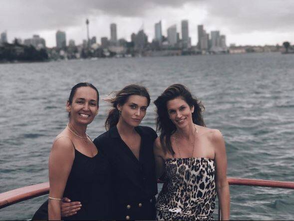 Gail Elliott, Cheyenne Tozzi and Cindy Crawford catch up in Sydney. Photo: Instagram