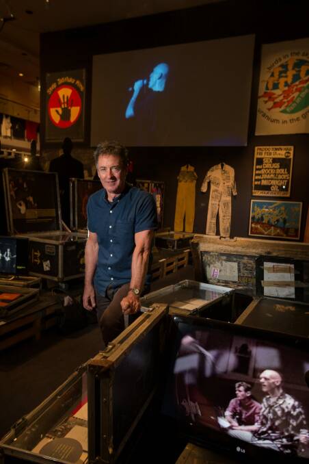 Founing Midnight Oil member Rob Hirst will offer personal stories about items in the show during a curator's tour. Photo: Jason South