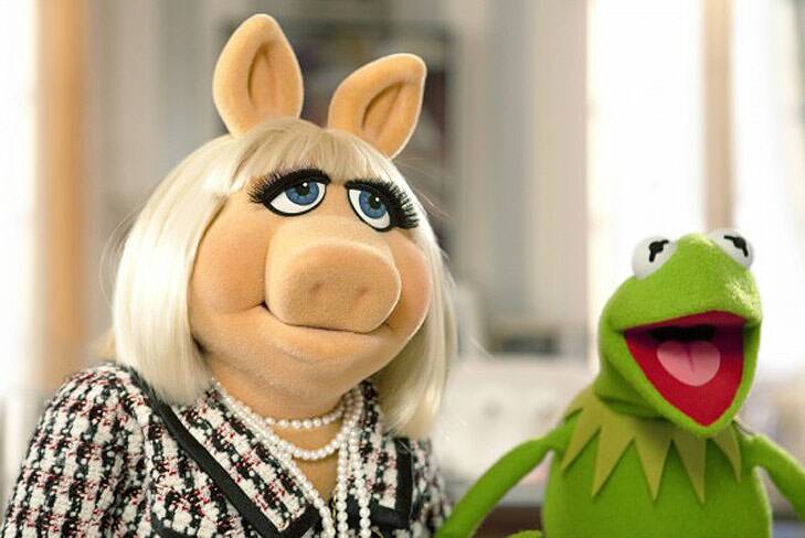 American designer Zac Posen has created 12 costumes for the stylish swine as she prepares to reprise her role as Kermit the Frog's love interest. Photo: Courtesy of Disney