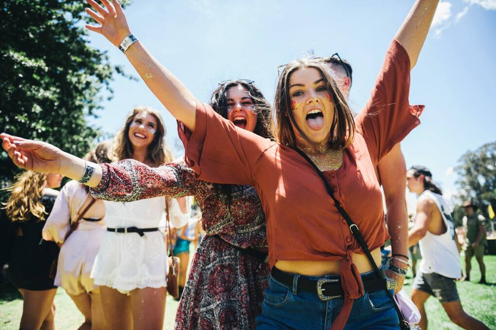 Revellers at Spilt Milk music festival at Commonwealth Park. The ACT Greens are now petitioning Labor to support pill-testing at Canberra festivals like this.  Photo: Rohan Thomson