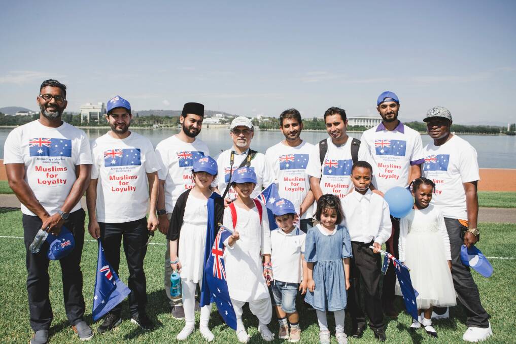 The Muslims for Loyalty from the Ahmadiyya Muslim Association Australia again quietly made their presence felt at the official ceremonies at Commonwealth Park. Photo: Jamila Toderas