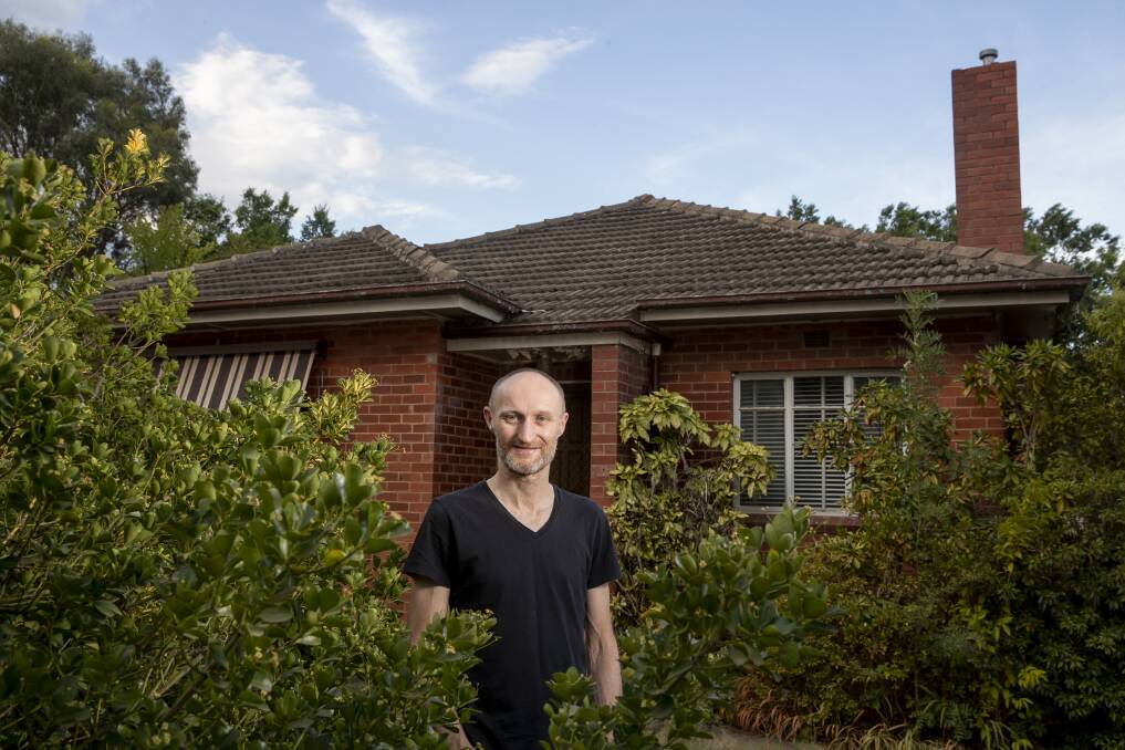 Architect Michael Tolhurst is replacing this brick cottage on Captain Cook Crescent, Narrabundah with a Passivhaus home – but he has conceded the need for air conditioning. Photo: Sitthixay Ditthavong