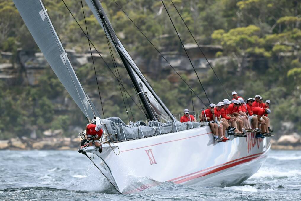 Wild Oats XI in the 2016 Big Boat Challenge, the traditional pre-Sydney To Hobart race. Photo: AAP