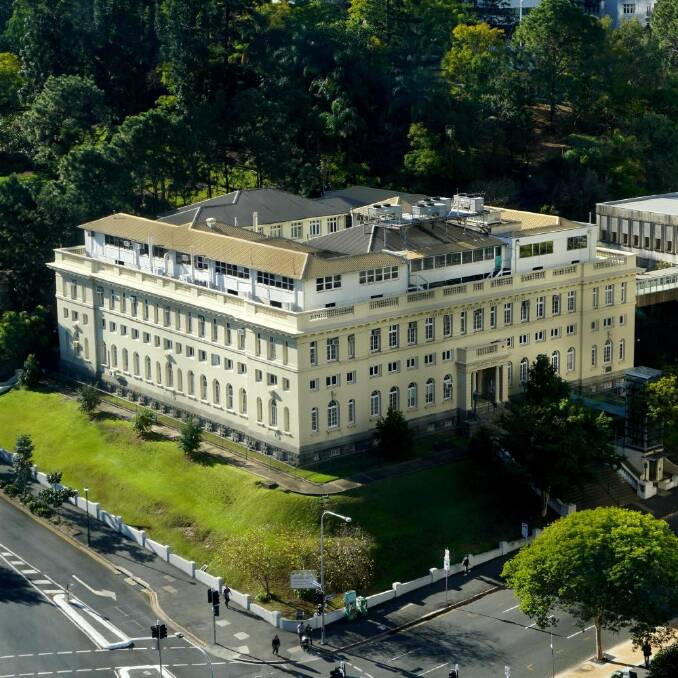 The Brisbane Dental Hospital and College sits above Turbot Street in the city's centre. Photo: Heritage Branch staff.