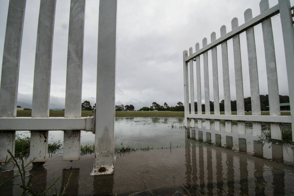 Saturday's cricket match between Tuggeranong Valley and Goulburn was washed out.  Photo: Sitthixay Ditthavong