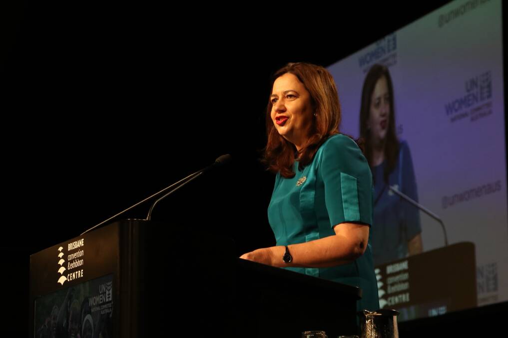 Queensland Premier Annastacia Palaszczuk speaking at an International Women's Day breakfast in Brisbane on Wednesday. Photo: Supplied