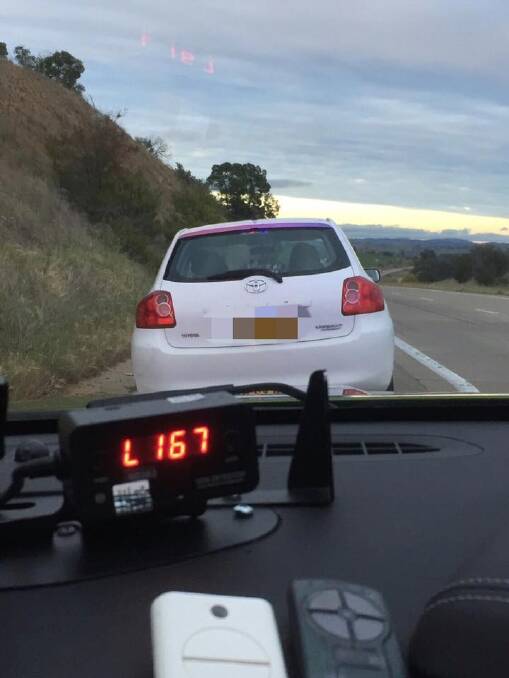 The 19-year-old driver had his licence suspended on the spot for six months. Photo: NSW Police