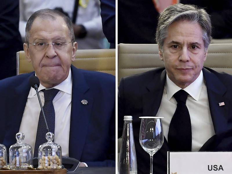 Russia Foreign Minister Sergei Lavrov and US Secretary of State Antony Blinken spoke for 10 minutes. (AP PHOTO)
