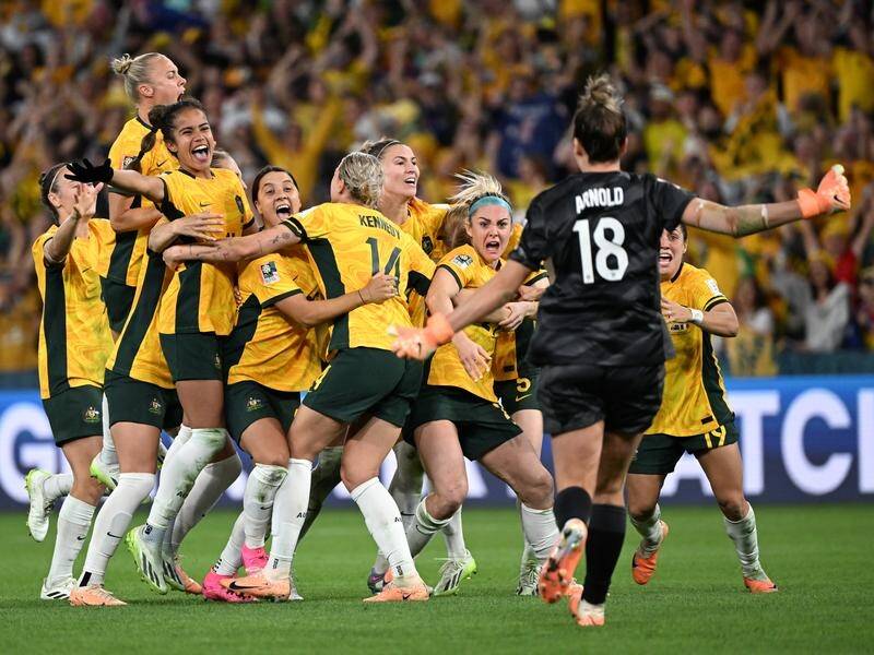 The Matildas and the Socceroos are preparing to celebrate a new pay deal with Football Australia. (Darren England/AAP PHOTOS)