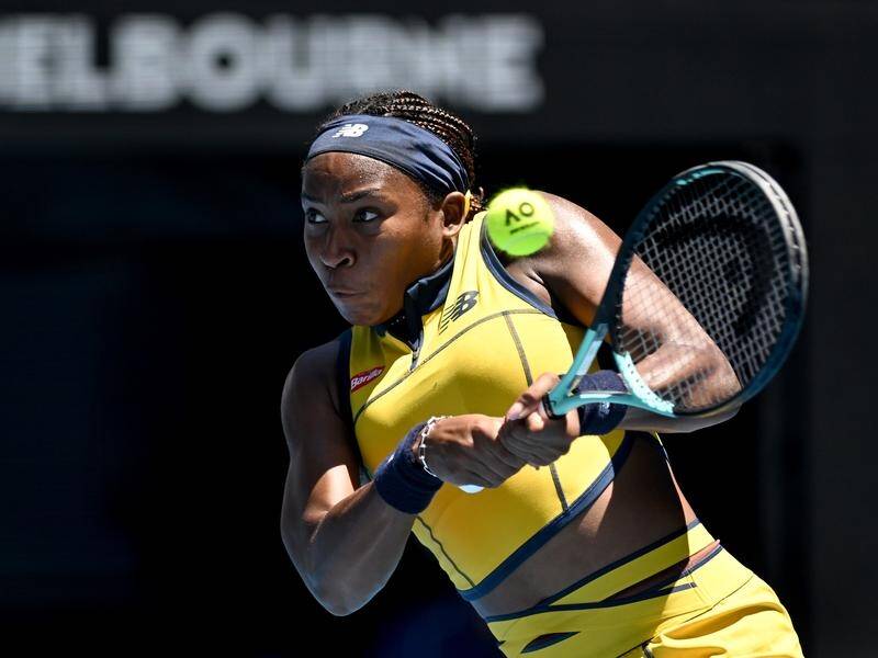 US Open champion Coco Gauff has powered her way into the second round at Melbourne Park. (Lukas Coch/AAP PHOTOS)