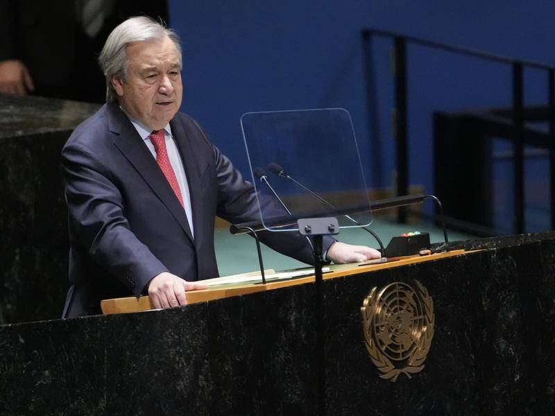 United Nations Secretary-General Antonio Guterres has denounced Russia's invasion of Ukraine. (AP PHOTO)